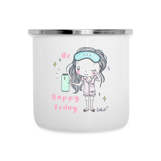 Be Happy Today - Emaille-Tasse - weiß