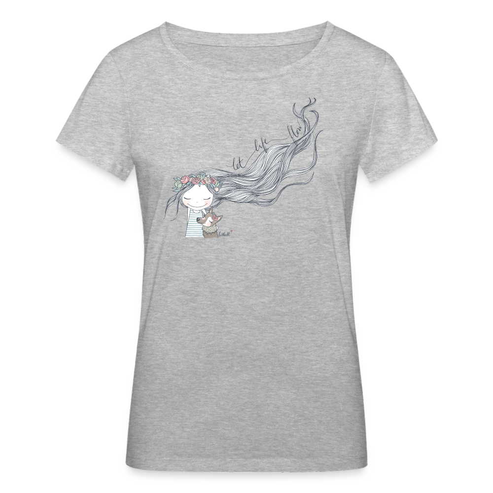 Let Life Flow - Frauen Bio T-Shirt - Grau meliert