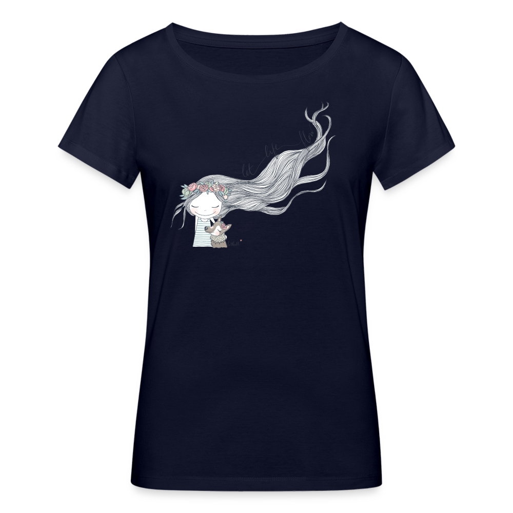 Let Life Flow - Frauen Bio T-Shirt - Navy