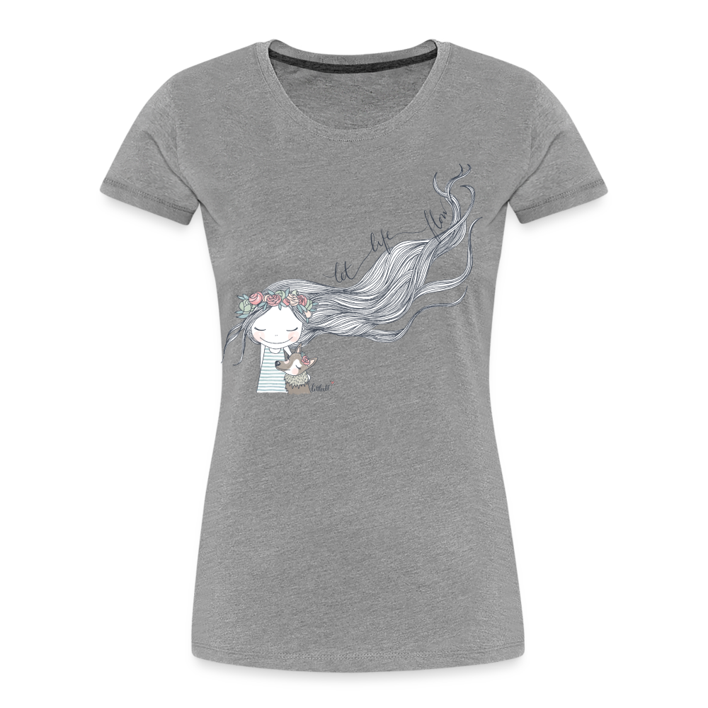 Let Life Flow - Frauen Premium Bio T-Shirt - Grau meliert