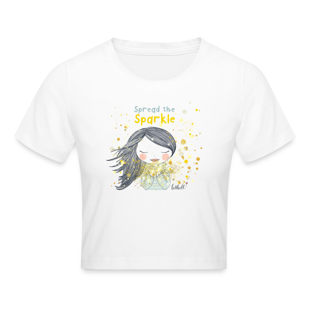 Spread the Sparkle - Crop T-Shirt - weiß