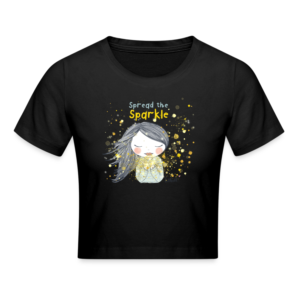 Spread the Sparkle - Crop T-Shirt - Schwarz