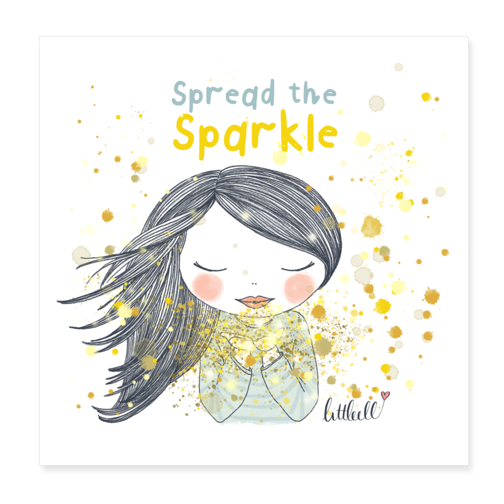 Spread the Sparkle - Poster 20x20 cm - weiß