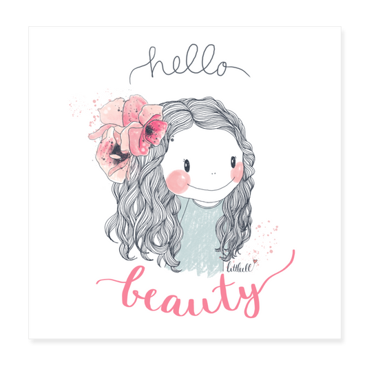 Hello Beauty - Poster 20x20 cm - weiß