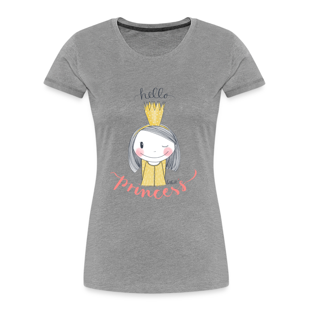 Hello Princess - Frauen Premium Bio T-Shirt - Grau meliert