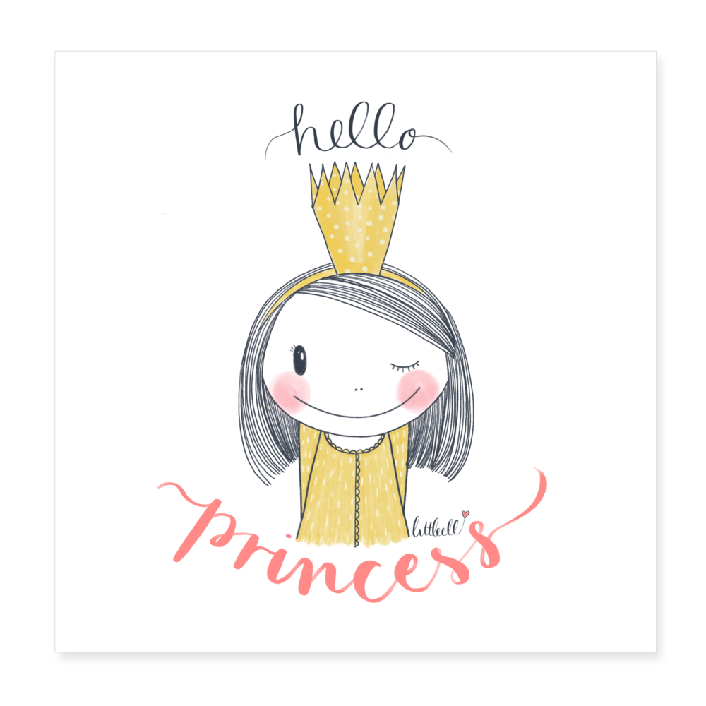 Hello Princess - Poster 20x20 cm - weiß