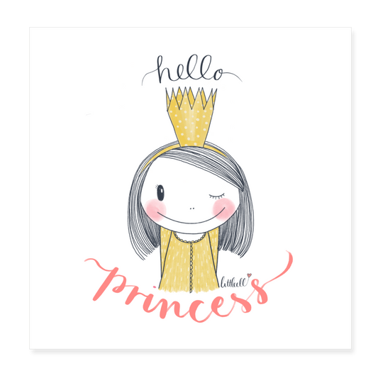 Hello Princess - Poster 20x20 cm - weiß