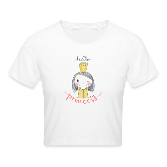 Hello Princess - Crop T-Shirt - weiß