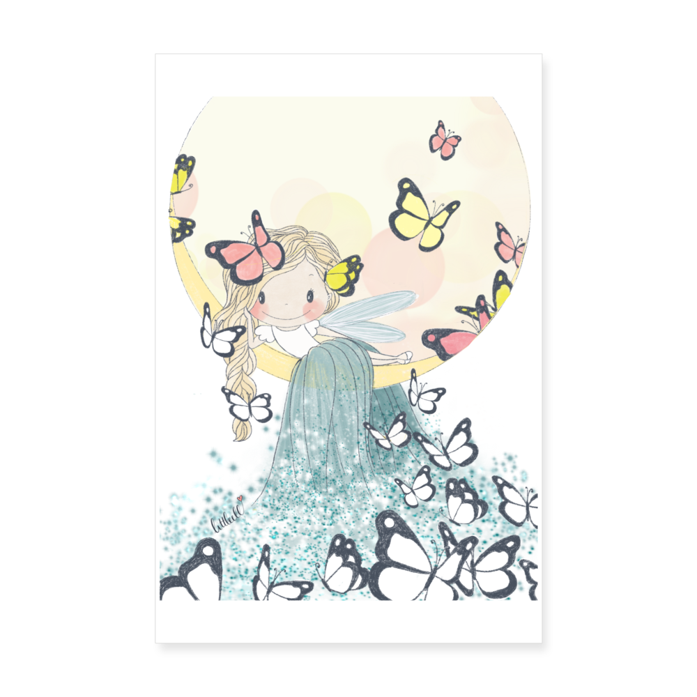 Butterfly Fairy - Poster 20x30 cm - weiß
