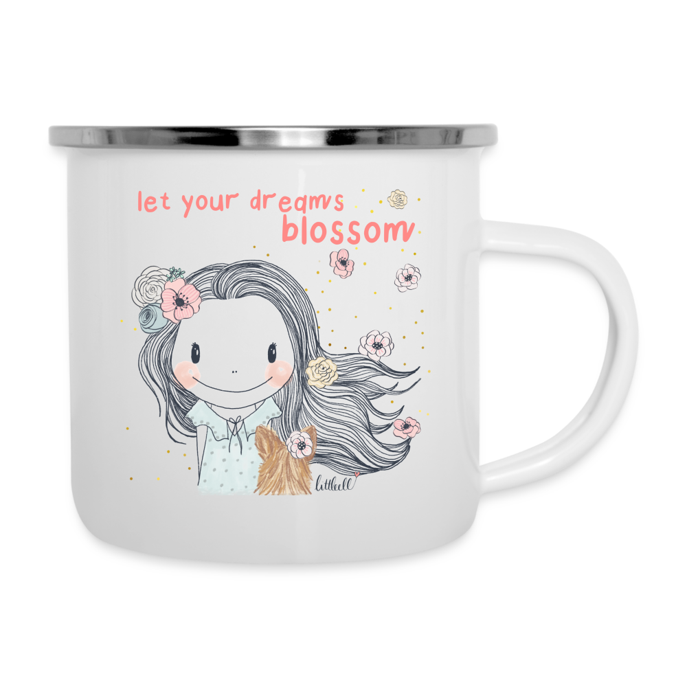 Let Your Dreams Blossom - Emaille-Tasse - weiß