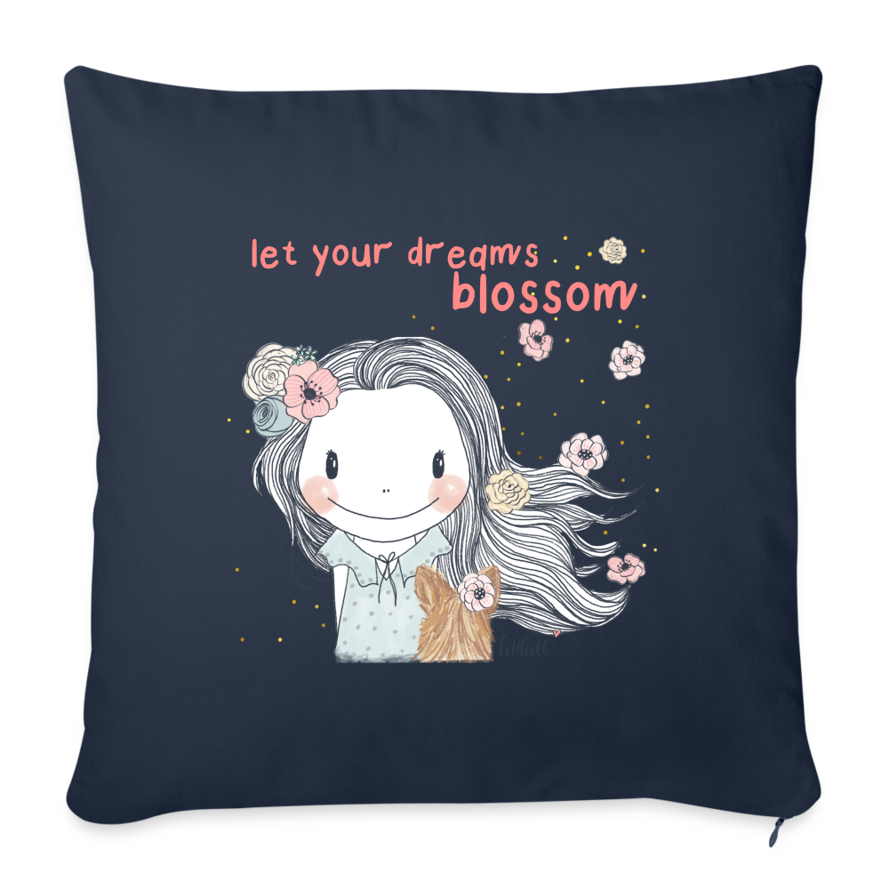 Let Your Dreams Blossom - Sofakissen mit Füllung 44 x 44 cm - Navy