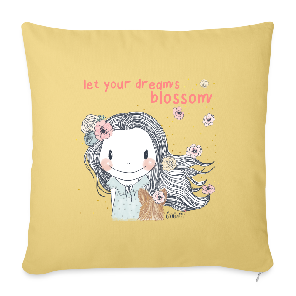 Let Your Dreams Blossom - Sofakissen mit Füllung 44 x 44 cm - Hellgelb