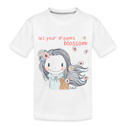Let Your Dreams Blossom - Teenager Premium Bio T-Shirt - weiß