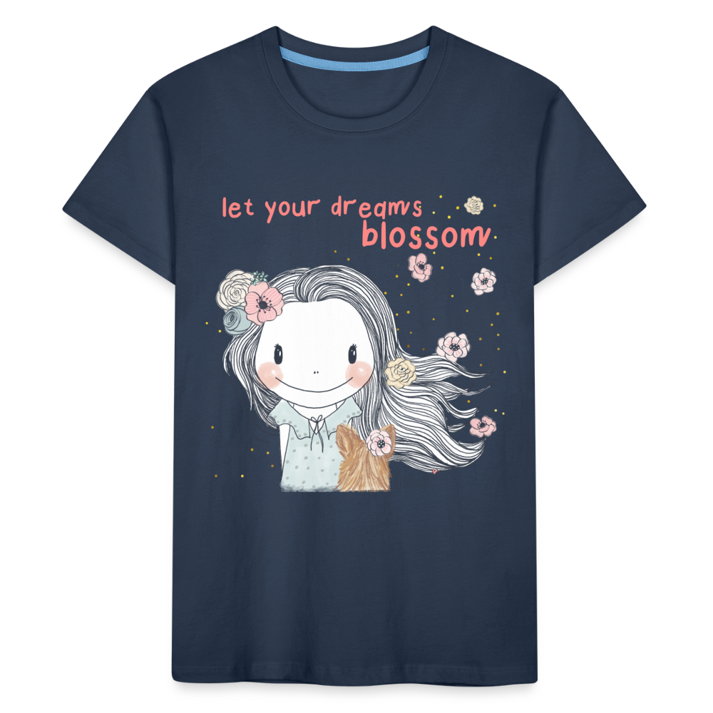 Let Your Dreams Blossom - Teenager Premium Bio T-Shirt - Navy
