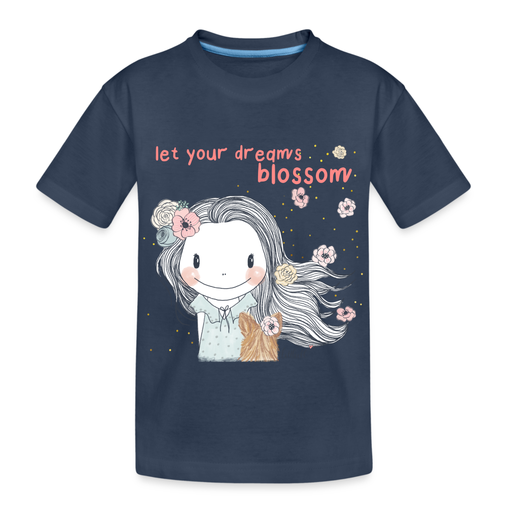 Let Your Dreams Blossom - Teenager Premium Bio T-Shirt - Navy