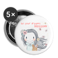 Let Your Dreams Blossom - Buttons mittel 32 mm (5er Pack) - weiß